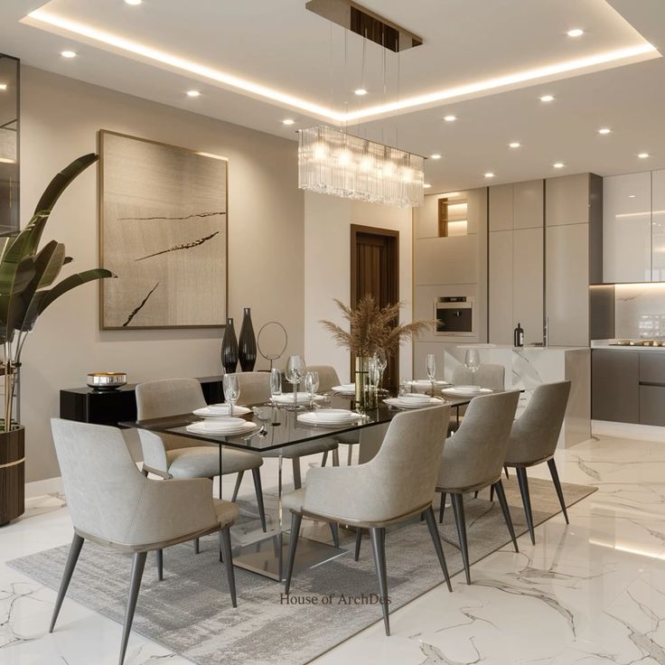Elegant dining room interior Lucknow